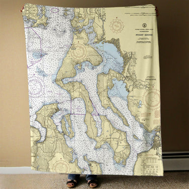 Nautical Chart Blanket, Locations in Washington